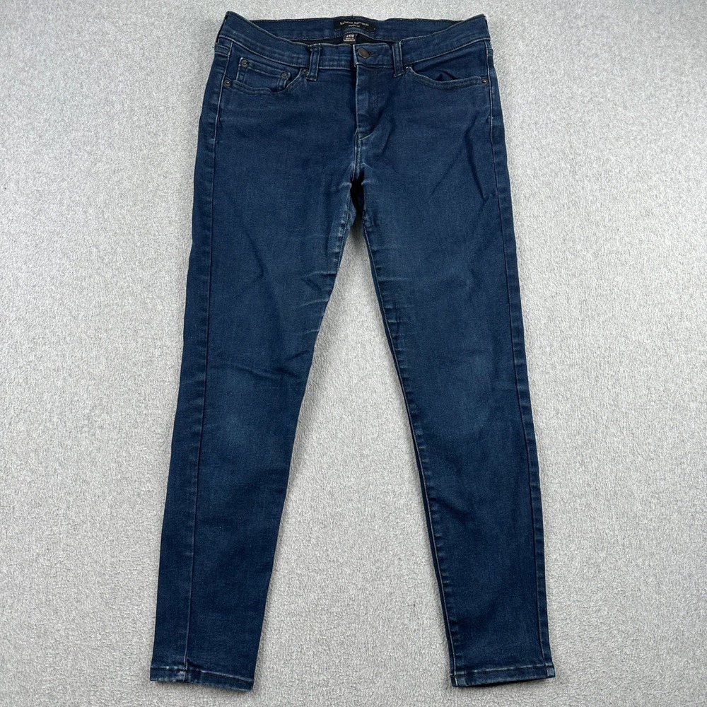 Banana Republic Jeans Womens 8 Petite Skinny Fit Dark Blue Stretch Denim